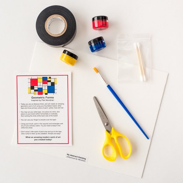 Mondrian Geometric Forms Lesson in the November Modern Art and Maker Box