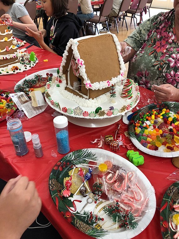 Gingerbread House Decorating with Candy Canes