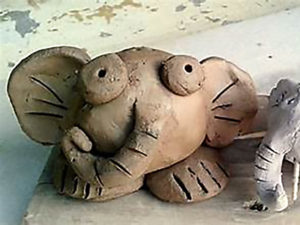 Elephant Sculpture made out of clay